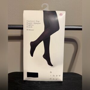 a new day Black Super-Opaque Control-Top Tights
